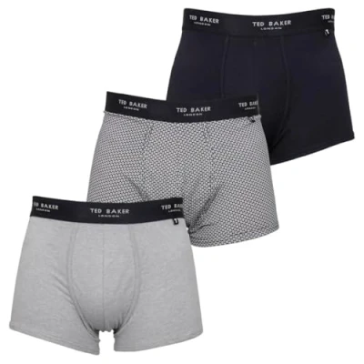 Abbildung von Ted Baker Herren Boxershorts Dreierpack blau/Grau/Mini Geo Navy M