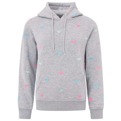 Abbildung von Zwillingsherz Kapuzenpullover, Damen, Größe: S/M, Hellgrau