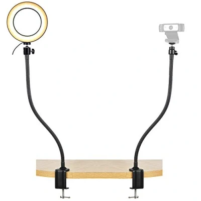 Abbildung von AYIZON Webcam Licht Halterung, Halter mit 20cm Ring für Logitech Streamcam C920s C920 C930e C922x C922 C925e C615 Brio