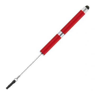 Abbildung von ONLINE 31217/3D Mini Kugelschreiber i Charm Flash Rot, D1 Standardmine, blauschreibend, Stylus Tip, ansteckbar an Kopfhörer Buchse
