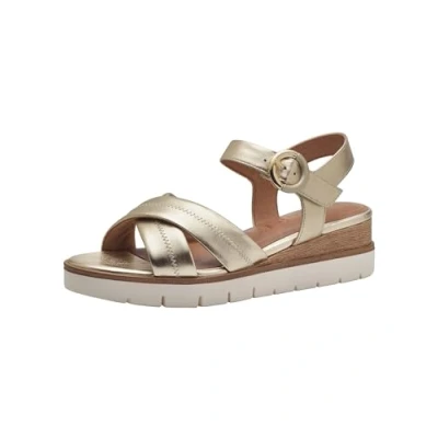 Abbildung von Tamaris Plateausandalette, Damen, Größe: 40, Light gold Schuhe