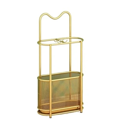 Abbildung von Schirmständer Für Heim Regenschirmhalter Zuhause, Regenschirm Aufbewahrungskorb, Metallgeflecht, Praktische Aufbewahrungslösung Schirmhalter Regenschirmständer ( Color : Gold , Size