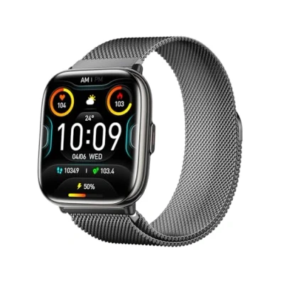 Abbildung von Trevi T FIT 265A Smartwatch mit 1,75 Zoll AMOLED Display, Always On Full Touch, kabellose Anrufe, Schlafüberwachung, Schritte, Herzfrequenz, Fitness Tracker, wasserdicht IP67, Schwarz