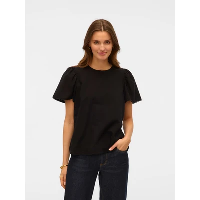 Abbildung von Vero Moda Vmpretty Tshirt basic, Damen, Größe: Small, Black