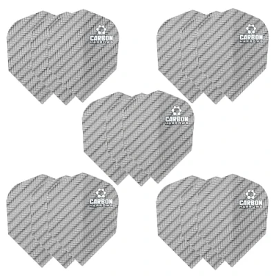 Abbildung von Harrows Carbon Dart Flights 5 x Sets Darts (15 insgesamt) I 100 Mikron Premium Extra Strong Made in UK Professionelles Dartzubehör Silber