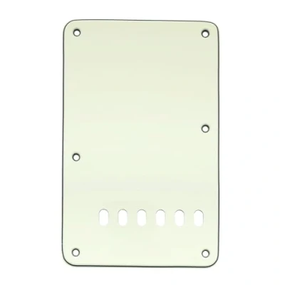 Abbildung von Musiclily 6 Löcher Vintage ST Tremolo Abdeckung Back Plate für Fender American/Mexican Standard Stratocaster Modern Style E Gitarre, 3 lagig Elfenbein