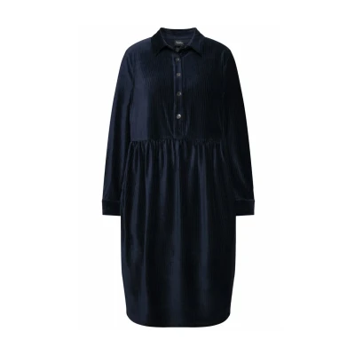 Abbildung von Ulla Popken Buttondown LONG Sleeve Blusenkleid, Damen, Größe: 50/52, Navy blue