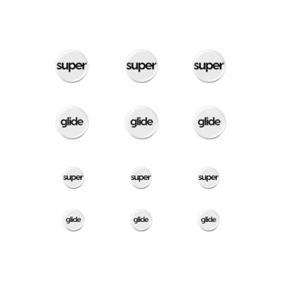 Abbildung von Superglide Glas Maus Skates konsistent steuerbares Gleiten, polierte runde Kanten, super ausgewogene Gaming Mausfüße mit robuster Sohle für universelle 6 mm + 9 mm, 12 Stück (Typ C, Weiß)