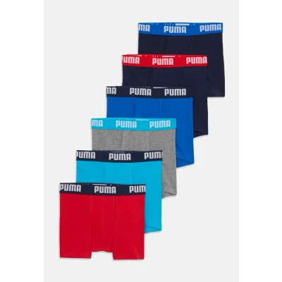 Abbildung von Puma BOYS Everyday Basic Boxers 6 PACK Panties für Kinder, Größe: 134 140, Red/blue