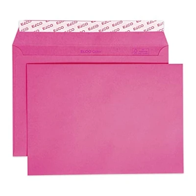 Abbildung von Elco 24084.52 Color Box mit Deckel und 250 Briefumschläge/Versandtasche, Haftklebeverschluss, C5, 100g, eosinrot, Fenster: nein