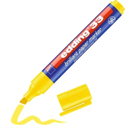 Abbildung von 10 x edding Pigmentmarker 33 brilliant paper marker 1 5mm gelb