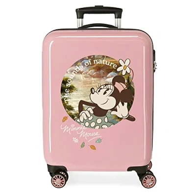 Abbildung von Disney Minnie the Sound of Nature Rosa Kabinenkoffer 38x55x20 cm Starres ABS Seitliches Zahlenschloss 34L 2 kg 4 Doppelrollen Handgepäck