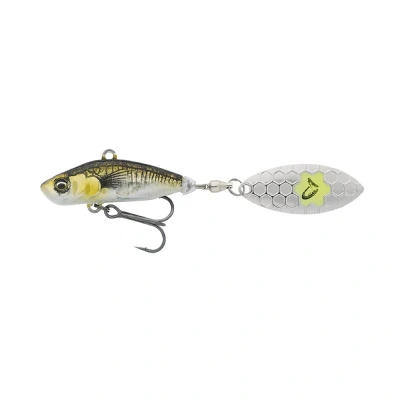 Abbildung von Savage Gear 3D Sticklebait Tailspin 7,3cm 13gr Sinking Green Ayu Silver Spinner