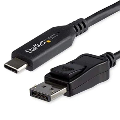 Abbildung von StarTech.com USB C auf DisplayPort Kabel (1,8 m, 8K 30Hz, HBR3, Adapter, Thunderbolt 3 kompatibel) (CDP2DP146B)