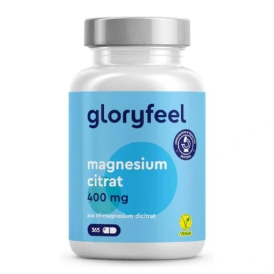 Abbildung von Magnesiumcitrat 365 Kapseln 400 mg elementares Magnesium Citrat Hochdosiert &amp; Hoch bioverfügbares Tri Dicitrat Vegan, laborgeprüft ohne unnötige Zusätze