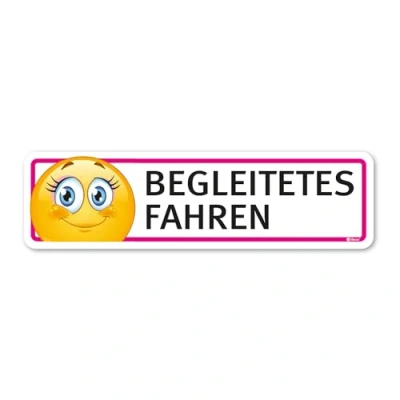 Abbildung von Auto Magnet Schild Begleitetes Fahren I 20 x 5,5 cm Achtung Vorsicht Fahr Anfänger für Kfz wetterfest, magnetisch kfz_343