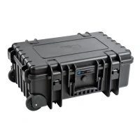 Abbildung von B&amp;W Transportkoffer Outdoor Typ 6600 Schwarz mit variabler Facheinteilung, Trolley Koffer, ideal als Handgepäck wasserdicht nach IP67 Zertifizierung, staubdicht, bruchsicher und unverwüstlich