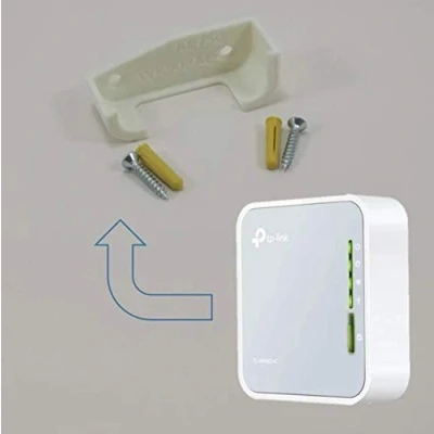 Abbildung von TP Link AC750 Wireless Travel Router WR02AC Wandhalterung, unter Schreibtischhalterung, Weiß