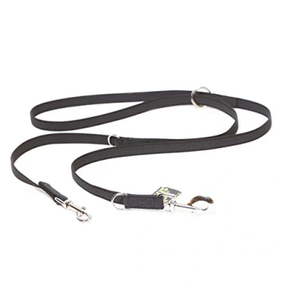 Abbildung von Julius K9 Hundeleine Leine Super Grip, doppelt verstellbar, schwarz/grau