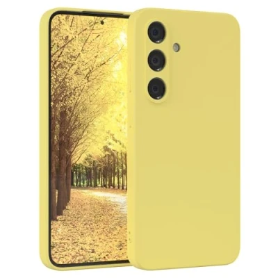 Abbildung von EAZY Case Silikonhülle für Galaxy S24 FE Hülle Silikon weich stoßfeste Handyhülle Schutzhülle mit Kameraschutz Dünn Premium Schutz Cover TPU Phone Bumper in Pastellgelb