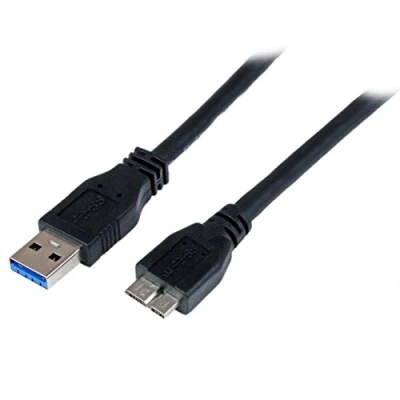 Abbildung von StarTech.com 1m zertifiziertes USB 3.0 SuperSpeed Kabel A auf Micro B, Schwarz, 3 Anschlusskabel, Stecker/Stecker