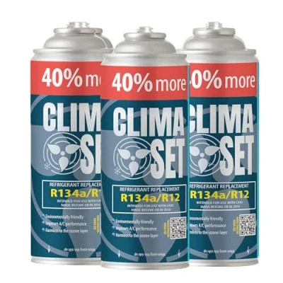 Abbildung von ClimaSet R134a kältemittel Ersatzgas Kühlmittel Klima Auto Gasflasche 3x235 g Klimaanlage Nachfüllset Wohnmobil ECO Refill Dose