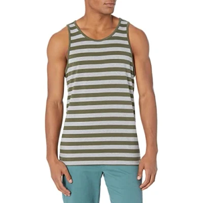 Abbildung von Amazon Essentials Herren Tanktop, Normale Passform, Dunkelgrün/Hellgrau Meliert, XL