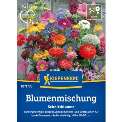 Abbildung von Kiepenkerl Blumensamen Mischung Schnittblumen 1071770 Farbenfrohe für Schnitt und Beetblumen circa 60 80cm hoch Wildblumensamen, Blumenwiese