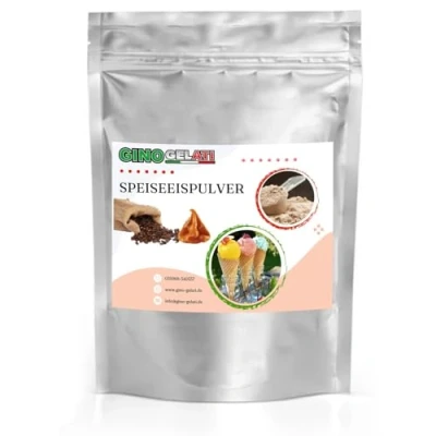Abbildung von Gino Gelati Karamell Eis Speiseeis Pulver, verschiedene Sorten, Softeispulver, Natürliche Farbstoffe, Softeis selbst machen, einfache Zubereitung, Made in Germany (1 Kg, Kaffee)