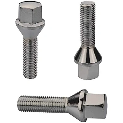 Abbildung von HASKYY 10 Radschrauben M12x1,5x41mm Radbolzen Chrom Kegelbund Kegel