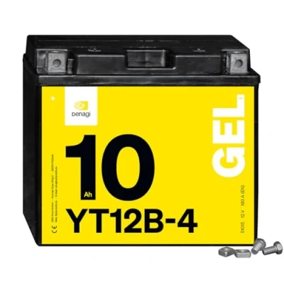 Abbildung von Denagi 51015 GEL YT12B 4 Motorradbatterie 12V 10Ah, wartungsfrei versiegelt vorgeladen