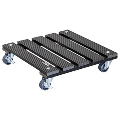 Abbildung von WAGNER Pflanzenroller WPC 29 x 7,5 cm I Blumenroller für Außenbereich + Innenbereich Kübelroller FSC® Wood Plastic Composite, anthrazit 2 Feststeller Tragkraft 80 kg 20052001