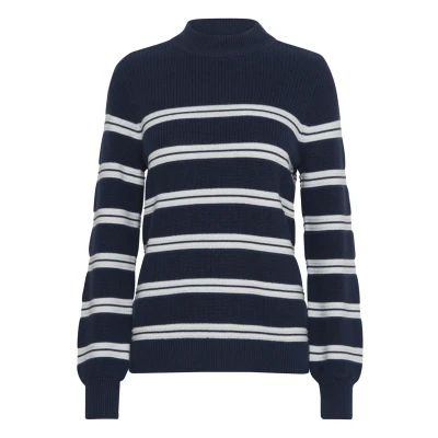 Abbildung von Fransa Frfilipa PU 1 Strickpullover, Damen, Größe: Large, Navy blazer mix