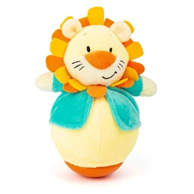 Abbildung von Small Foot Roly Poly Löwe, Stehauffigur aus Plüsch zum Greifen und Fühlen, Lernspielzeug für Baby Kleinkind, 11426