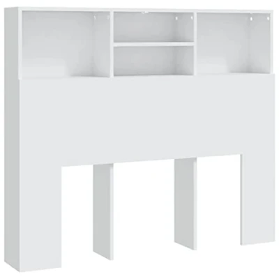 Abbildung von vidaXL Bett Kopfteil mit Ablagen Regal Wand Bücherregal Betthaupt Bettkopfteil Schlafzimmer Weiß 120x19x103,5cm