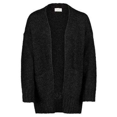 Abbildung von Cartoon Damen Basic Strickjacke mit Taschen Anthracite Melange,42