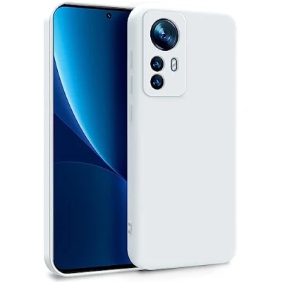Abbildung von MyGadget Hülle für Xiaomi 12 12x Zweilagige Handyhülle mit Kameraschutz Cover Innenfutter &amp; Silikon außen Weiß