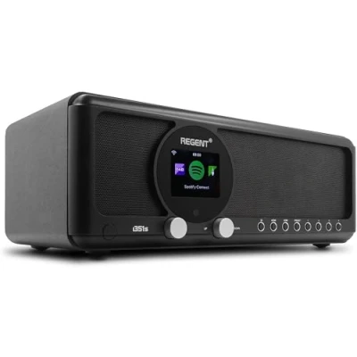 Abbildung von Regent i351S Internetradio WLAN, DAB+ Radio mit Bluetooth, Spotify Connect, Farbdisplay, Dual Alarm, Fernbedienungs App, einzigartige Bluetooth Sender Two Way BT (Schwarz)