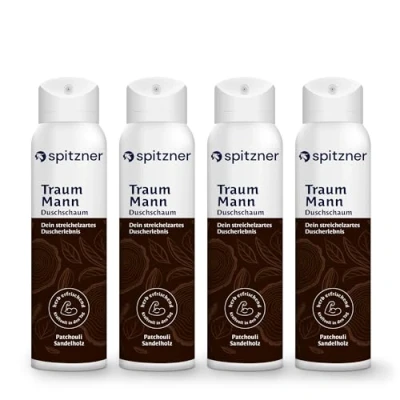 Abbildung von Spitzner Duschschaum Traummann (4 x 50 ml) Männer im 4er Pack, Wellness Dusche für sanft reinigende Körperpflege, sensitiver Rasierschaum, hautverträglich und vegan