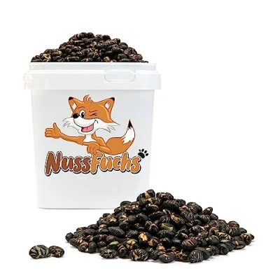 Abbildung von Sojabohnen 2kg schwarze geröstet &amp; gesalzen vegan glutenfrei ohne Zusätze Edamame Bohnen Fett knuspriger Snack für zwischendurch NussFuchs (2kg im Behälter)