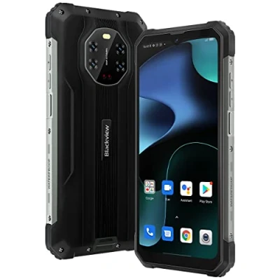 Abbildung von Blackview 5G Outdoor Smartphone Ohne Vertrag BL8800, 50MP Quad Kamera, 20MP IR Nachtsichtkamera, Dimensity 700 8GB+128GB, 6.58&#039;&#039; FHD+, 8380mAh 33W Schnellladung, IP68 Robust Handy NFC GPS OTG Schwarz