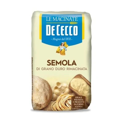 Abbildung von 8x De Cecco Hartweizengrieß Semola di grano duro rimacinata, Grieß durum + Italian Gourmet polpa 400g