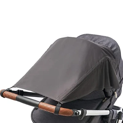Abbildung von Universal Sonnensegel für Kinderwagen mit Seitenschutz/UV Schutz 50+/ Sonnenverdeck Kinderwagen/Sonnendach/Sonnenrollo/Sonnenschutz Babys/Farbe: Anthrazit