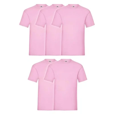 Abbildung von Fruit of the Loom 5er Pack Valueweight T Shirt + GRATIS MyShirt Stoffbeutel, Farbe:Rose, Größe:3XL
