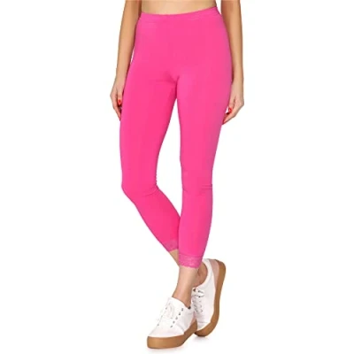 Abbildung von Merry Style Damen 7/8 Leggings mit Spitze MS10 342(Rosa,XXL)