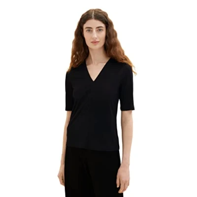 Abbildung von TOM TAILOR Damen 1036800 T Shirt, 14482 Deep Black, XXL