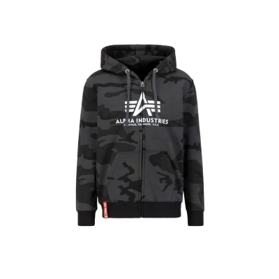 Abbildung von Alpha Industries Herren Basic Zip Hoody Felpa Con Cappuccio da Uomo Hooded Sweatshirt, Black Camo, XXL