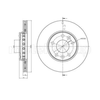Abbildung von METELLI 23 0981C Bremsscheibe 280,0 24,0 5 68,0 Belüftet lackiert RENAULT: SCENIC 3, Megane 4 Schrägheck, Grandtour, DACIA: Duster SUV