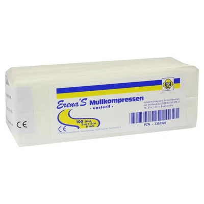 Abbildung von Erena Unsteril Mullkompressen 5x5 cm 8fach 100 St