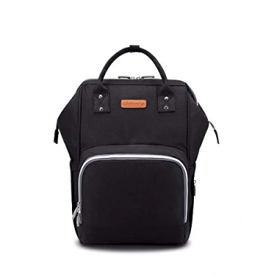 Abbildung von SONARIN Multifunktions Baby Wickelrucksack, Wickeltasche,Reise Rucksack Organizer mit Flasche isoliert Taschen,USB Schnittstelle,Wasserdicht, Große Kapazität, Stilvoll,Ideal Geschenk(Schwarz)